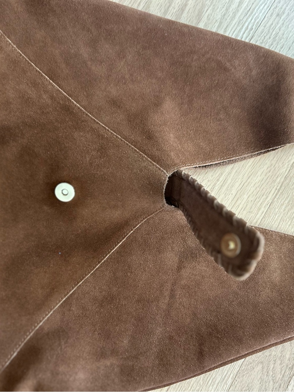 NWT Haute Hippie Triangle Suede Hobo, Cognac Brown - Picture 10 of 12